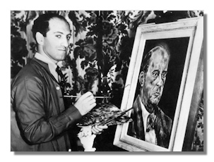 Gershwin, an amateur artist, and his portrait of Schoenberg.