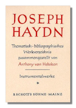 Joseph Haydn Thematic Catalog, Vol. 1