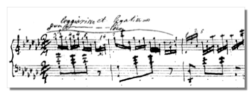 Opening measures of Chopin's Étude in G flat major, Op.10 No.5